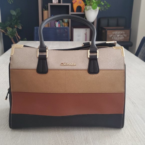 Calvin Klein Handbags - Calvin Klein Brown and Black Satchel Purse